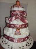 Bolo de Fraldas Marrom e Rosa