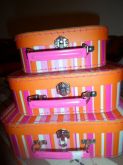 Maletinhas Listradas Rosa/ Laranja